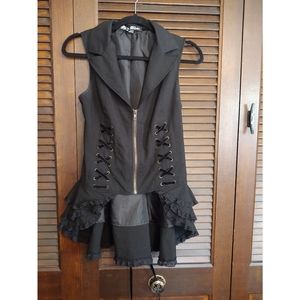 Spin Doctor Zipper Bustle  Vest Hot Topic Goth